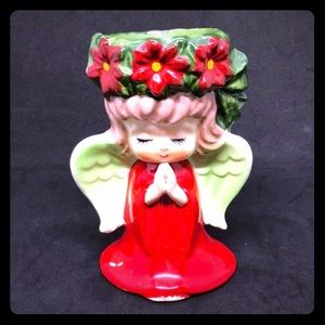 🎅 Lefton Christmas Angel Candle Holder Vintage